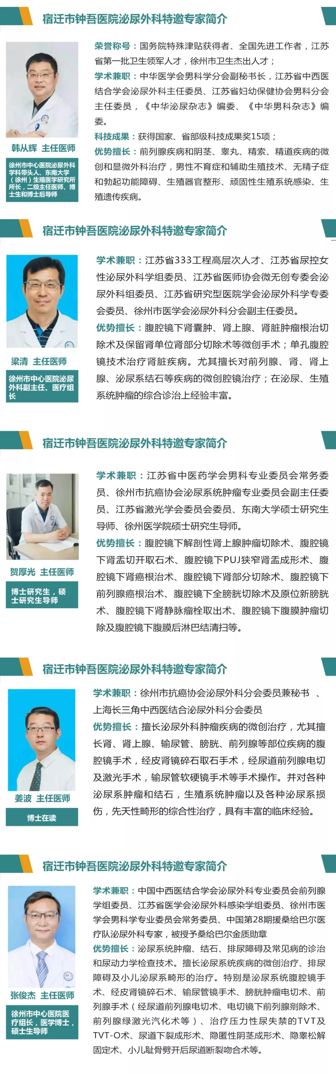 每周五、周六！宿遷市鐘吾醫(yī)院特邀徐州市中心醫(yī)院泌尿外科博士專家團(tuán)隊(duì)會(huì)診(圖3)
